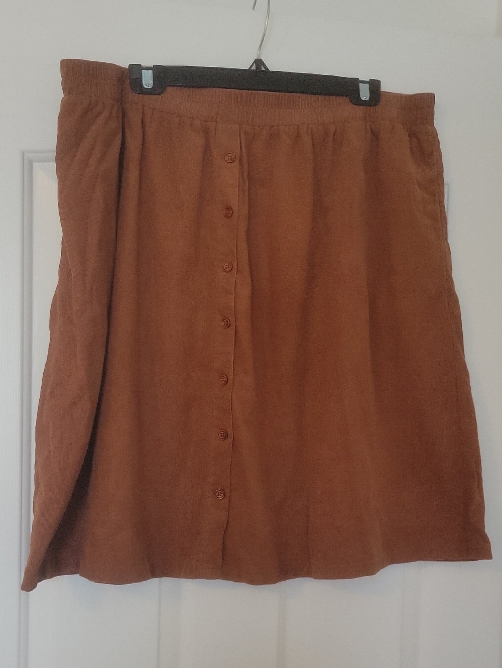 Mikarose Rust Brown Button-Front Skirt